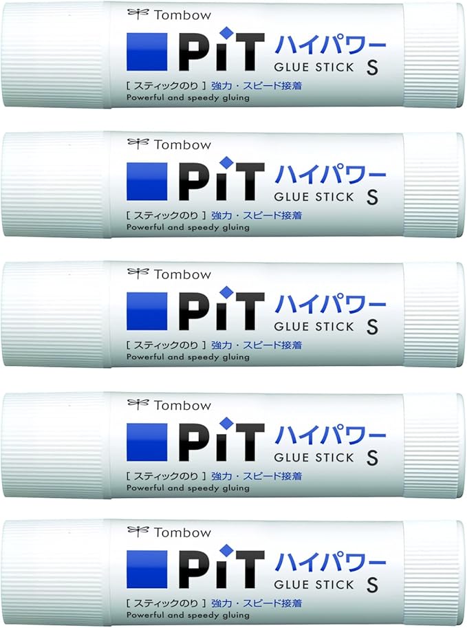 トンボ鉛筆 スティックのり PiTハイパワー Sサイズ (10g) 5本